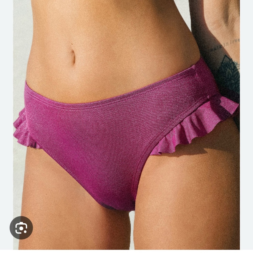 Cupshe Women's Deep Pink Sparkle Bikini Bottom